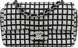 Chanel Borsa a tracolla Pre-owned Tweed Double Flap - - Pre-owned - Donna - Bianco - ONE SIZE