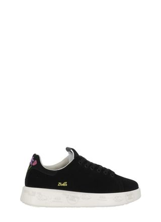 Premiata Black Belle 8631 Floral Embroidery Leather Low-Top Sneakers