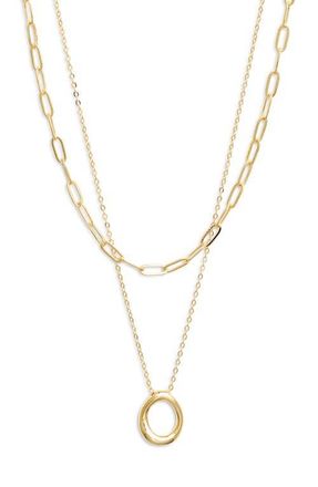 Nordstrom Demi Fine Paper Clip Pendant Necklace in 14K Gold Plated at Nordstrom