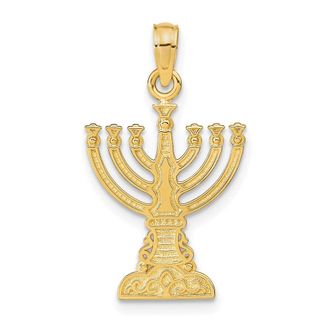 Diamond2Deal 10k Yellow Gold Menorah Pendant