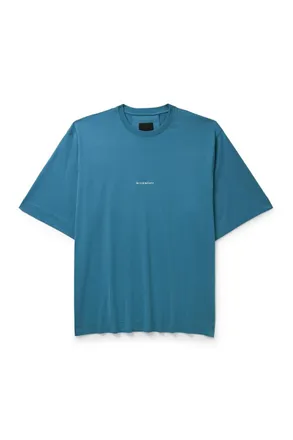 Givenchy Aqua Star Story Oversized Logo-Embroidered Printed Cotton-Jersey T-Shirt