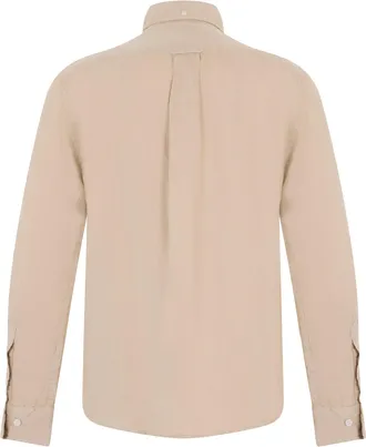 GANT Mens Long-Sleeve Linen Shirt Beige