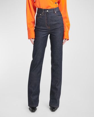 【Ferragamo】 Mid-riseストレートジーンズ FERRAGAMO - Straight leg jeans Denim - The Corner