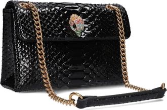 Kurt Geiger Tassen, Dames, Zwart, ONE Size, Wol, Zwarte Schoudertas MD Kensington