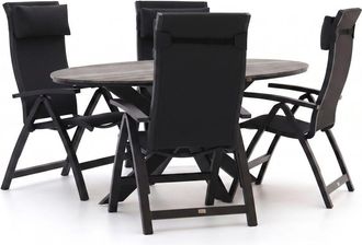 Bellagio la vita attrattiva Bellagio Fermo/Fidenza ovaal 180cm dining tuinset 5-delig verstelbaar