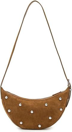 Madewell Stud Essentials Crescent Sling In Suede Shoulder Womens Handbags Dried Acorn, Leather/Suede