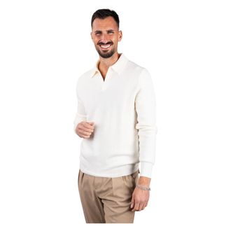 Gran Sasso Truien & Vesten, Heren, Wit, XL, Wol, V-Neck Polo