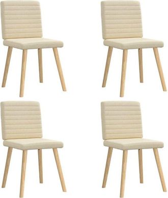 vidaXL Sillas De Comedor 4 Unidades Tela Color Crema Vidaxl