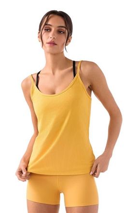 Tavi Pace Rib Tank in Apricot at Nordstrom, Size X-Large