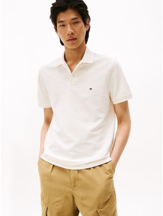 Tommy Hilfiger Mens Regular Fit Pique Tech Polo - White - XXL