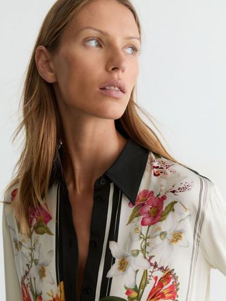 Reiss Scarf-print Shirt, 12