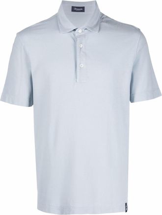 Drumohr Light Blue Cotton polo shirt