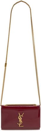 Saint Laurent Small Kate Patent Leather Crossbody Bag in Grenade at Nordstrom