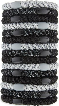 L. Erickson Grab & Go 15-Pack Braided Ponytail Holders in Black Metallic at Nordstrom