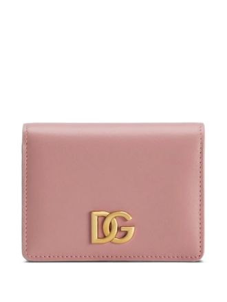 Dolce & Gabbana DG-plaque wallet - women - Viscose/CALFSKIN/CALFSKIN - One Size - Pink