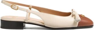 Valentino Garavani Valet Du Roi Kid Ballet Flats - Womens - Leather/Calf Leather/Brass