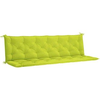 vidaXL Coj&iacute;n Banco Jard&iacute;n Tela Oxford Verde Brillante 200x(50+50)x7 Cm Vidaxl