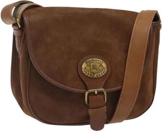 Burberry Pre-owned Cross Body Bags, female, Brown, Size: ONE SIZE Pre-owned Suede Shoulder Bag
