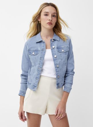 Vero Moda Womens Cropped fitted stretch jean jacket