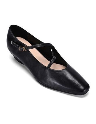 OLD TREND Ribbon Genuine Leather Elegant Strap Mary Jane Heel in Black at Nordstrom, Size 7.5