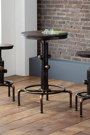 Julian Bowen Rockport Round 2-4 Seater Bar Table in Dark Brown