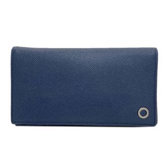Bulgari Bvlgari Bvlgari Navy Leather Long Wallet (Bi-Fold) (Pre-Owned)