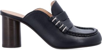 J.W.Anderson Black Leather Loafer Mules