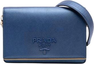 Prada Pre-owned Cross Body Bags, female, Blue, Size: ONE SIZE Pre-owned Leather crossbody-bags
