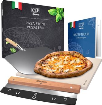 Clp Clp - Set De Piedra & Utensilios Para Preparar Pizza Piedra Para Pizza+corta+deslizador