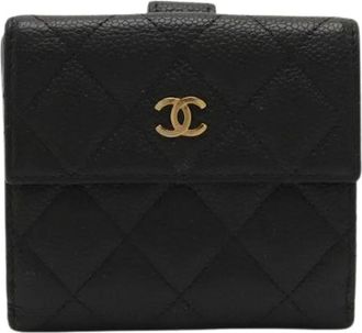 Chanel Pre-owned Leren Portemonnee - Dames - Vintage Accessoires - Zwart - ONE Size - Leer - Vintage