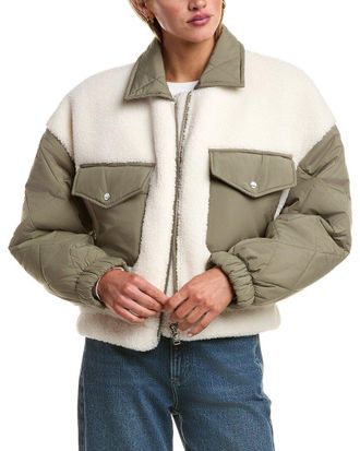 LaMarque Lamarque Peyton Mixed Media Bomber Jacket