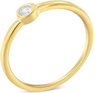 House of Brilliance 14K Yellow Gold Plated Silver Miracle Set Diamond Ring in Yellow Gold Over Silver at Nordstrom, Size 7