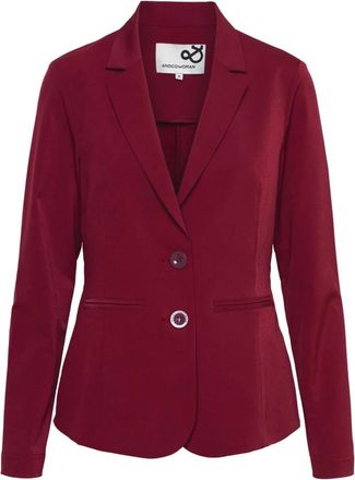 &Co Woman Jassen, Dames, Rood, S, Leer, Phileine Travel Blazer