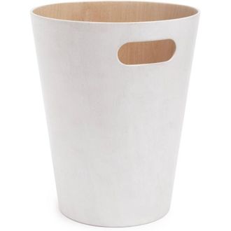 OEM Papelera Moderna De Madera Woodrow Con Capacidad Para 7 Litros, Ideal Para Ba&ntilde;os, Oficinas Y Otros Espacios. Haya Est&aacute;ndar. Color Blanco/natural