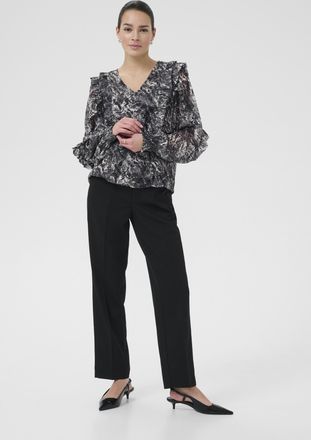 Kaffe Blouse met lange mouwen KAalica Regular fit black darkgrey