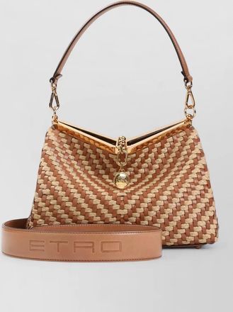 Etro vela m raffia shoulder bag top handle
