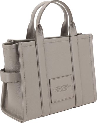 Marc Jacobs Womens Grained Calf Leather Tote Cement Handbags Hand Bags
