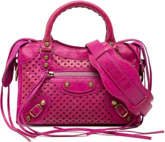 Balenciaga Pre-owned Balenciaga Mini Lambskin Motocross Stadio Laser Cut Cross Classic City Satchel Ladies 300295 5260 I 1669