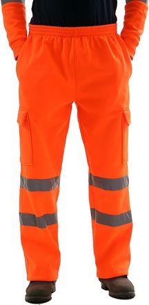 Generic Waterproof Hi-Vis Reflective Rain Pants - Lightweight Safety Work Trousers with Elastic Waistband, Adjustable Hems & Taped Seams (UK, Alpha, XXL, Regu