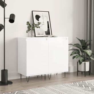 vidaXL Aparadores 2 Uds Madera De Ingenier&iacute;a Blanco Brillo 40x35x70 Cm Vidaxl