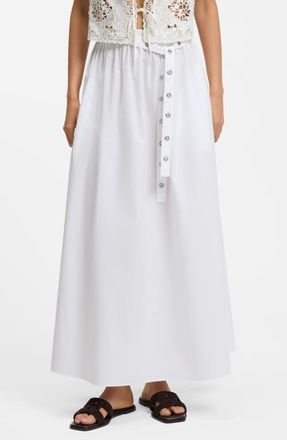 Boss Orange by Hugo Boss Cotton Poplin Maxi Skirt in White at Nordstrom, Size 12