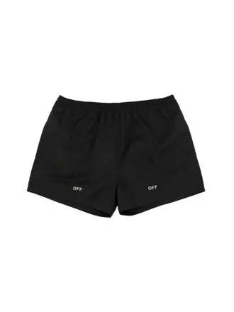 Off-white Classic Black Swimsuit With Logo Detailing