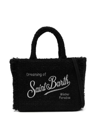 MC2 Saint Barth fringed embroidered tote bag - women - Polyester/Wool - One Size - Black