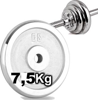Trade Shop Trade Shop - Disco Olimpico In Acciaio Piastra Pesi Per Bilanciere Manubri Da 7,5kg Foro 30mm