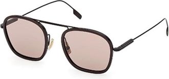 Ermenegildo Zegna Ez 0306 50E Zonnebril - Heren - Zonnebrillen - Bruin - 51 MM - Accessoires