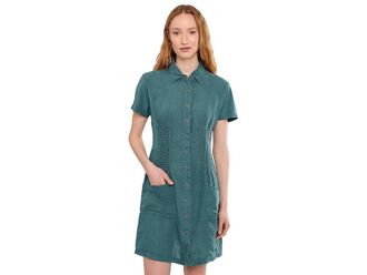 Xcvi Mikel Dress Womens Dress Dark Night : LG (US 12-14), Linen