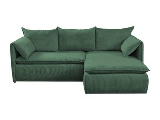 VENTE-UNIQUE.COM Sof&aacute; rinconera terciopelo verde pino
