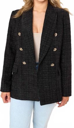 BuddyLove Tucker Tweed Blazer In Black Ice