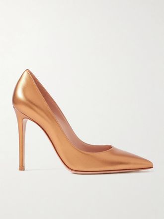 Gianvito Rossi D&eacute;collet&eacute; In Pelle Metallizzata Gianvito 105 - Oro