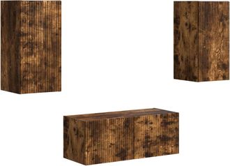 vidaXL Conjunto De Mueble De Tv 6 Uds. Roble Ahumado Vidaxl